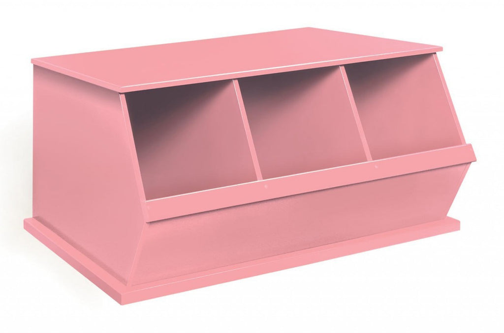 Badger Triple Stackable Storage Cubbies - Pink | Toy Box City