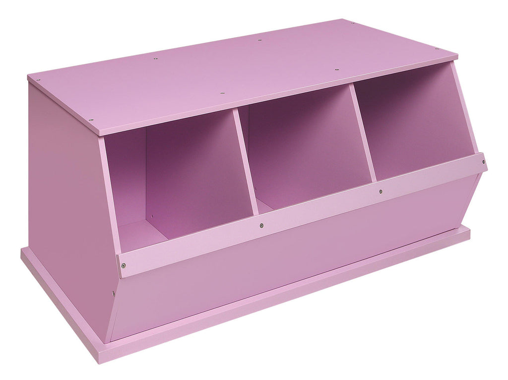 Badger Three Bin Stackable Storage Cubby - Lilac | Toy Box City