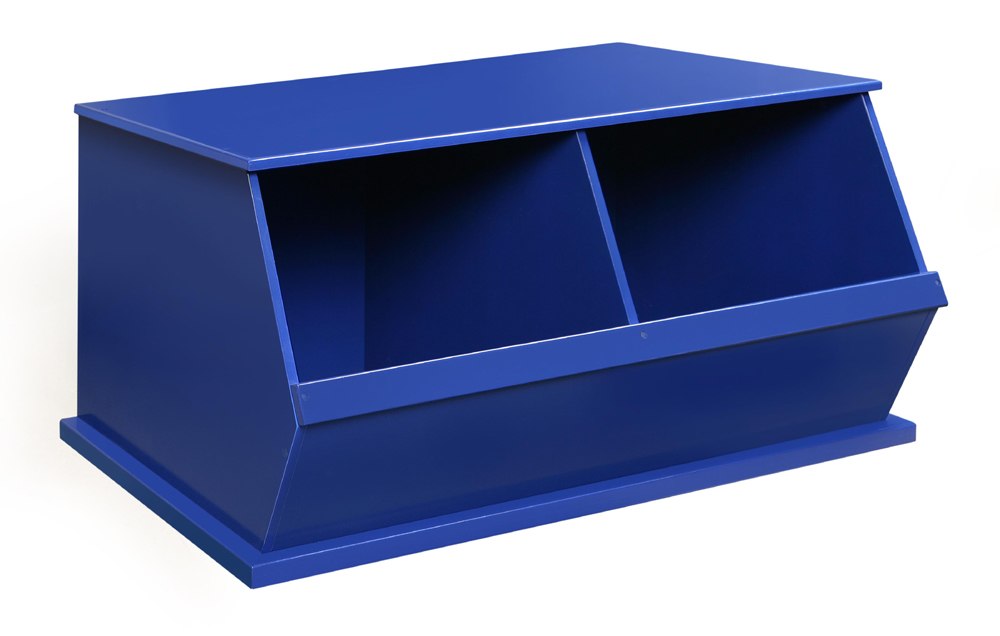 Badger Double Stackable Storage Cubbies - Blue | Toy Box City
