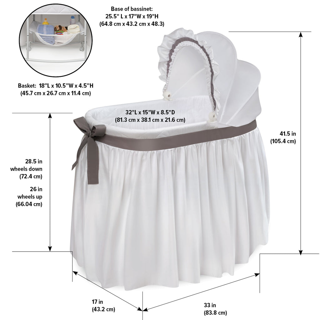 Wishes Oval Bassinet - Full Length Skirt – Toy Box City
