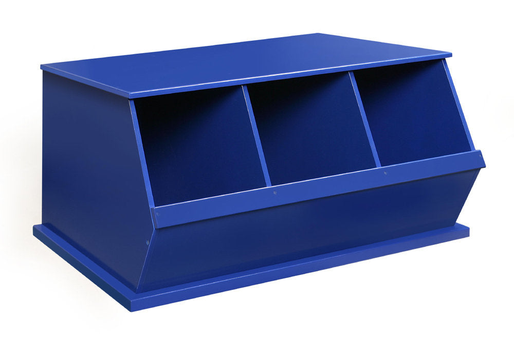 Badger Triple Stackable Storage Cubbies - Blue | Toy Box City