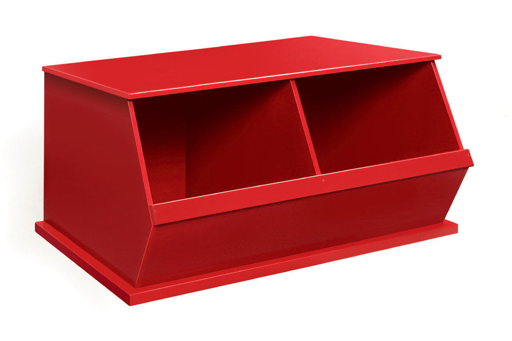 Badger Double Stackable Storage Cubbies - Red | Toy Box City