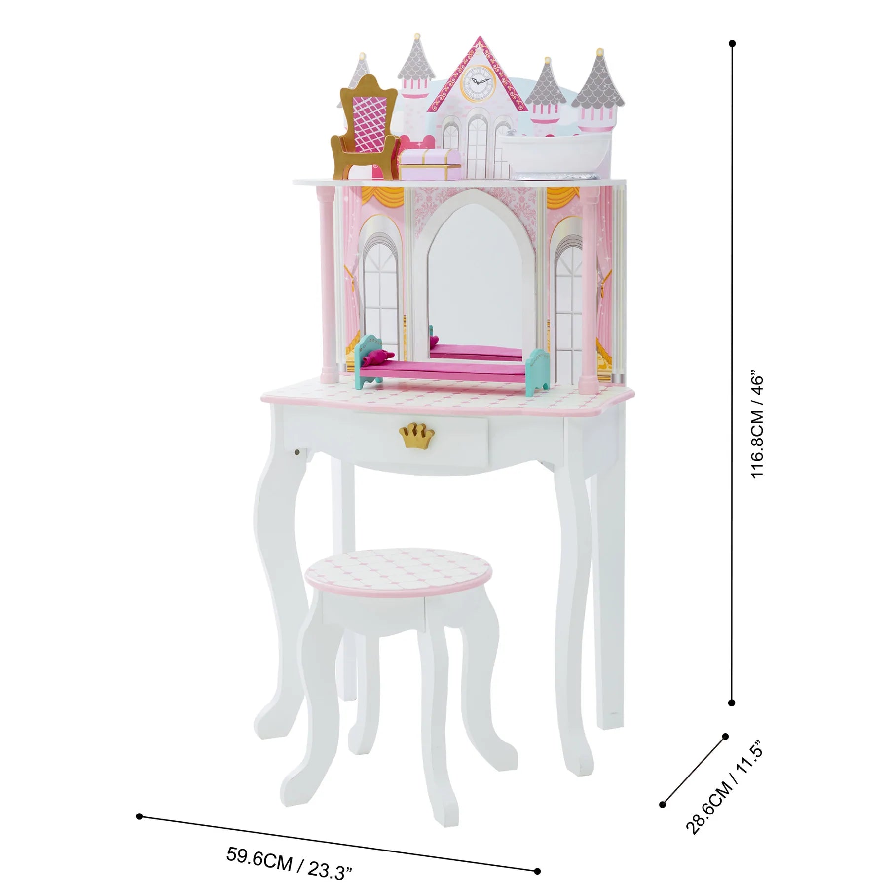 Kidkraft dollhouse vanity 2024 & stool set